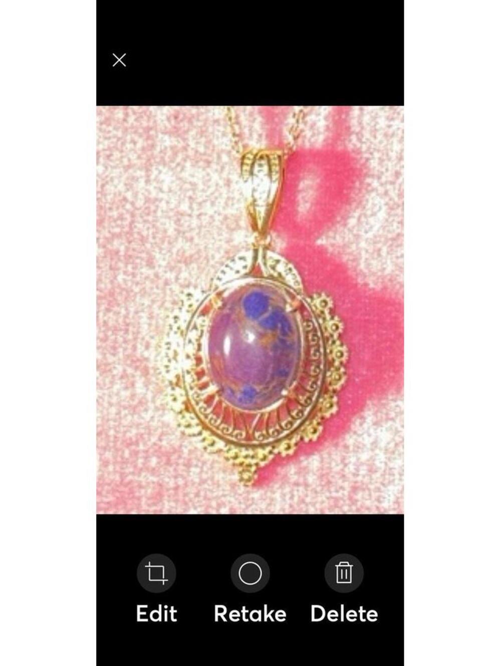Vintage EverTrue Pendant Purple Dahlia  Turquoise - Crystal gold beaded earrings